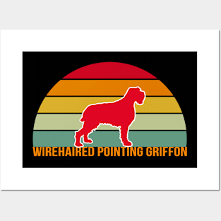 Wirehaired Pointing Griffon Vintage Silhouette Posters and Art
